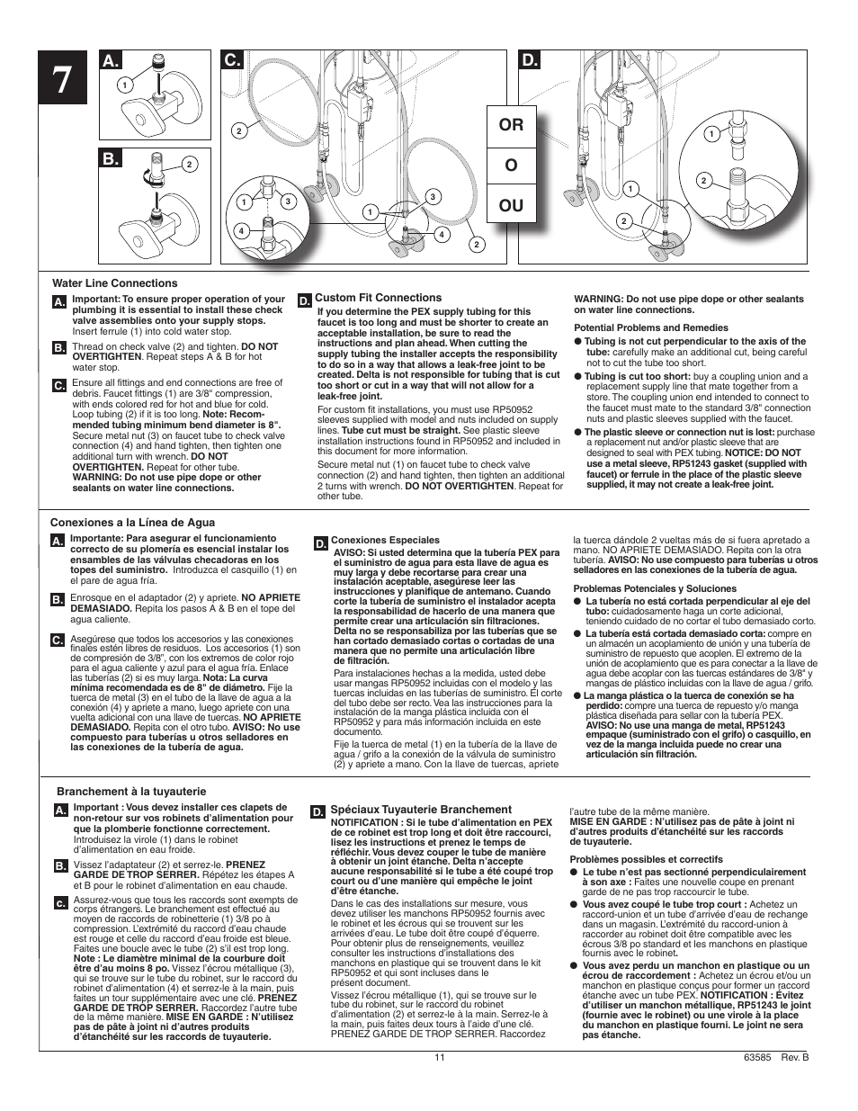 A. d, B. c, Or o ou | Factory Direct Hardware Delta 1980T Pilar User Manual | Page 11 / 16