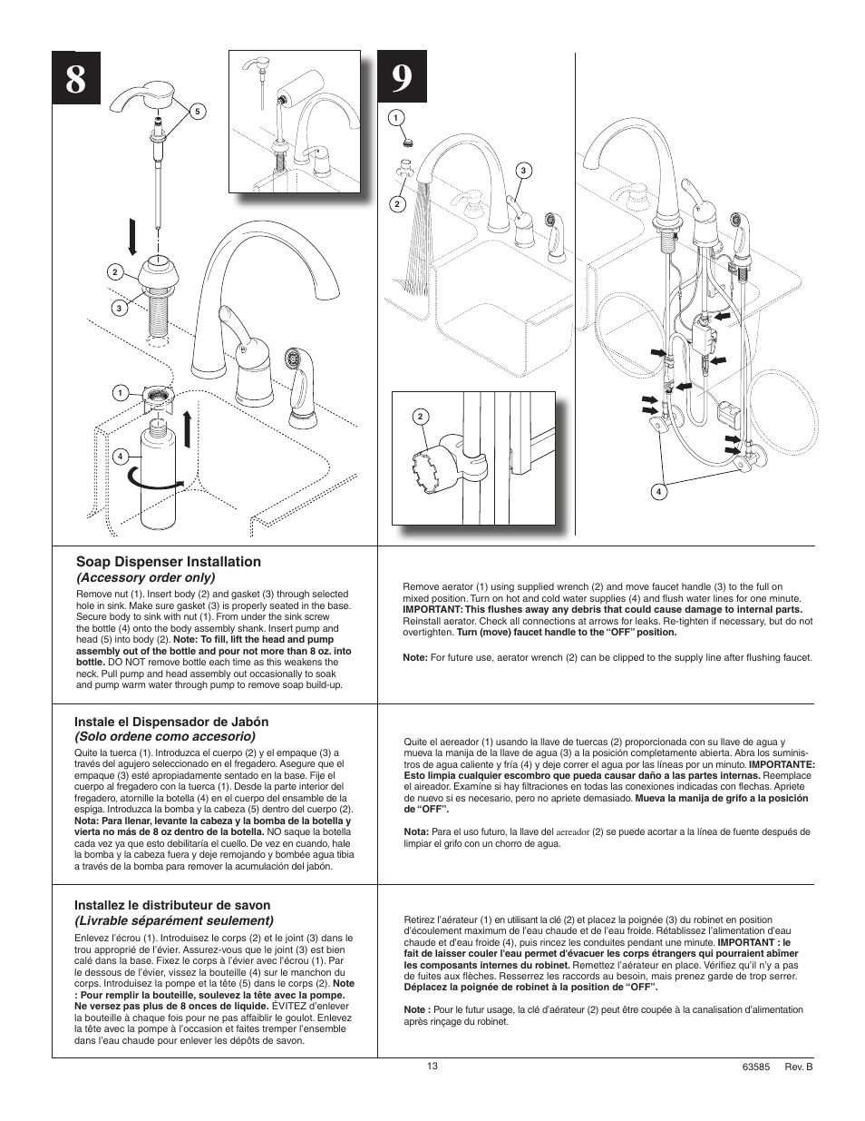 Soap dispenser installation | Factory Direct Hardware Delta 1980T Pilar User Manual | Page 13 / 16