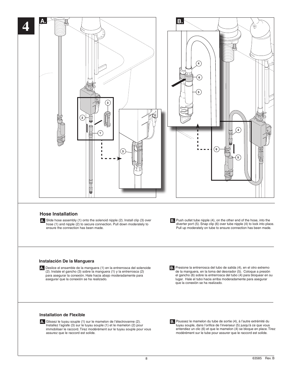 Hose installation | Factory Direct Hardware Delta 1980T Pilar User Manual | Page 8 / 16
