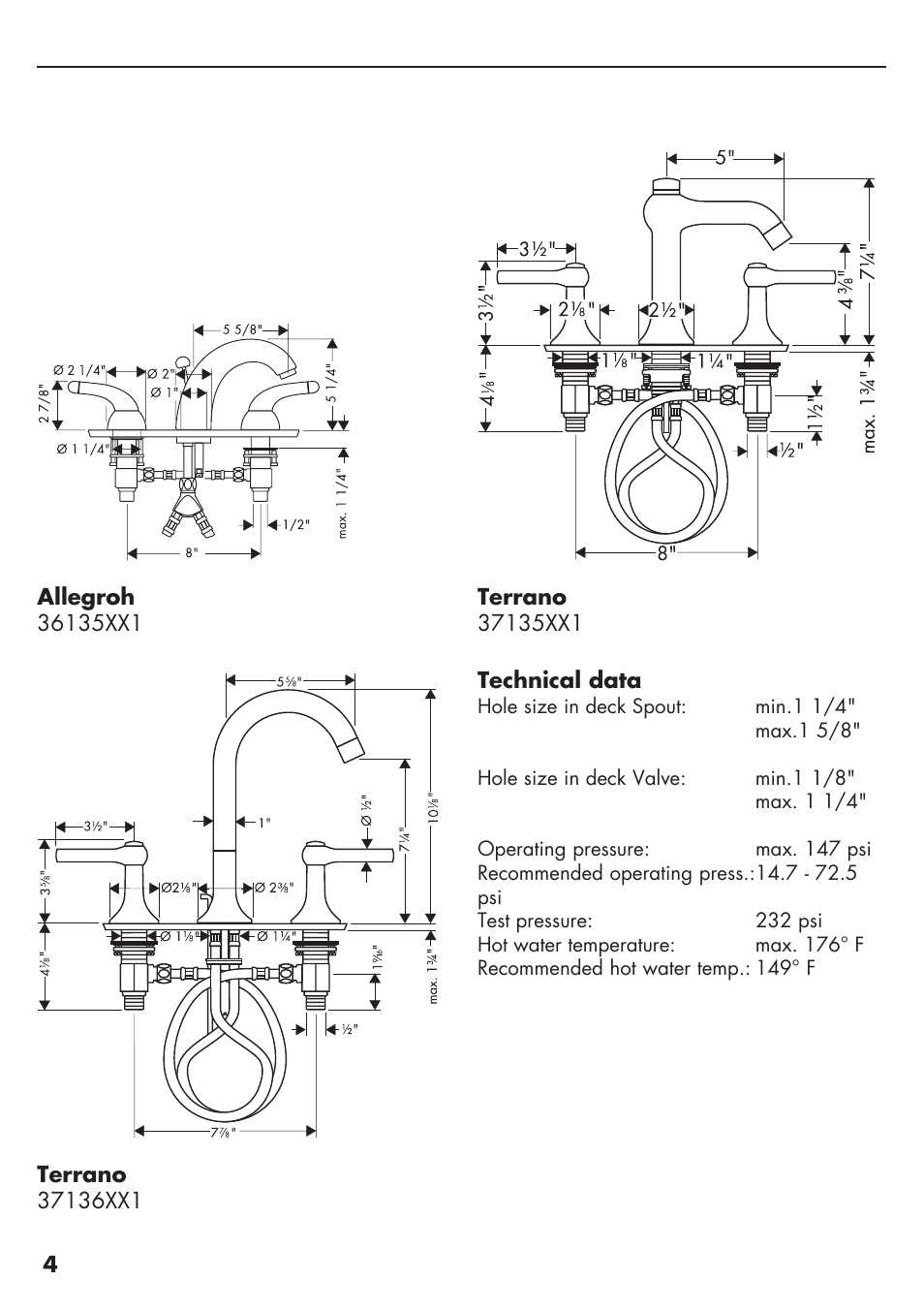 Factory Direct Hardware Hansgrohe 10133 User Manual | Page 4 / 12