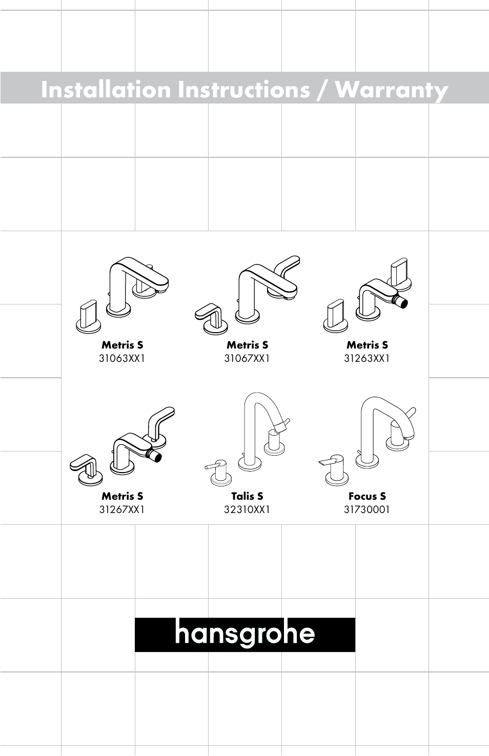 Factory Direct Hardware Hansgrohe 31063 User Manual | 20 pages