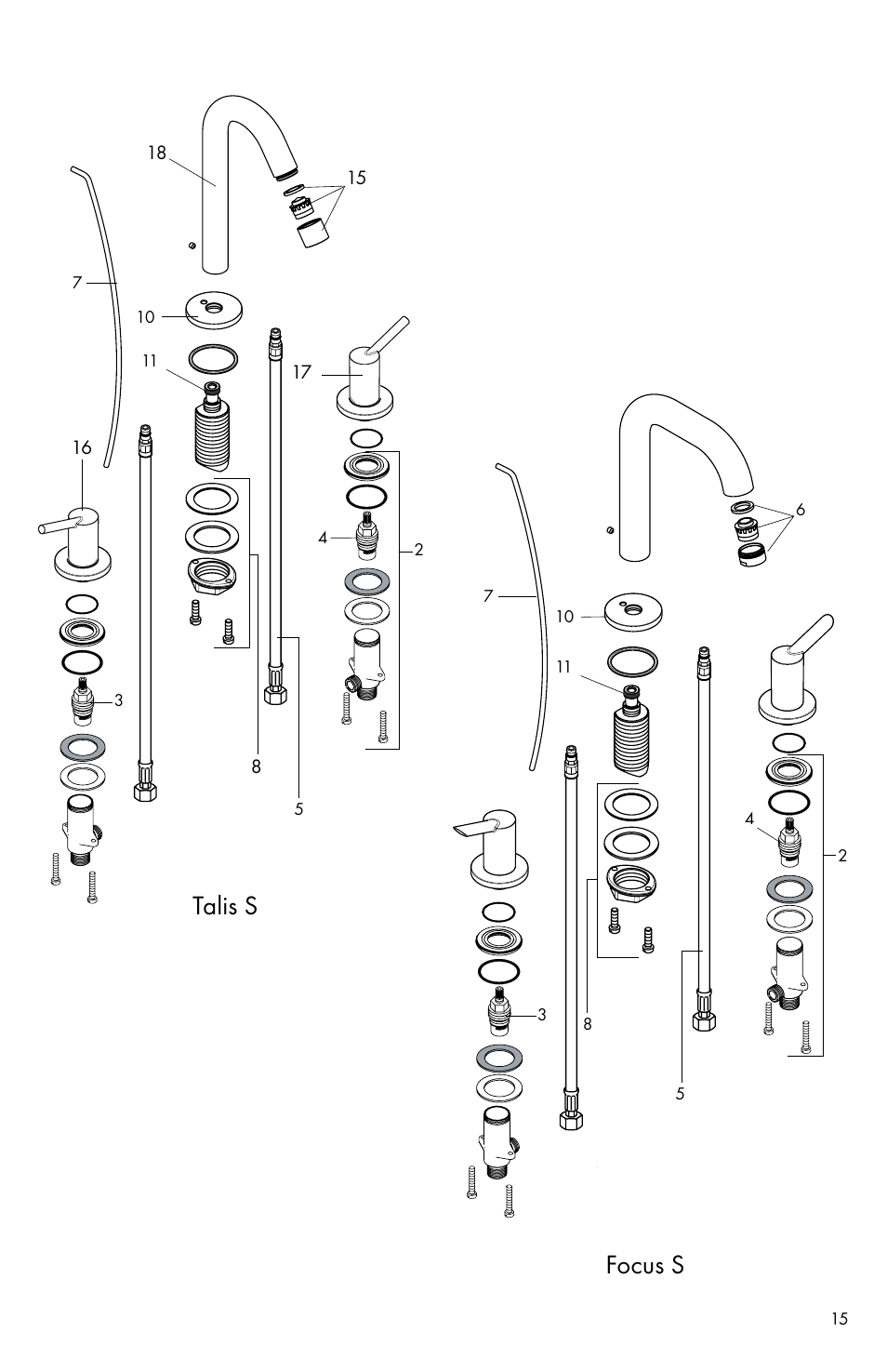 Focus s talis s | Factory Direct Hardware Hansgrohe 31063 User Manual | Page 15 / 20