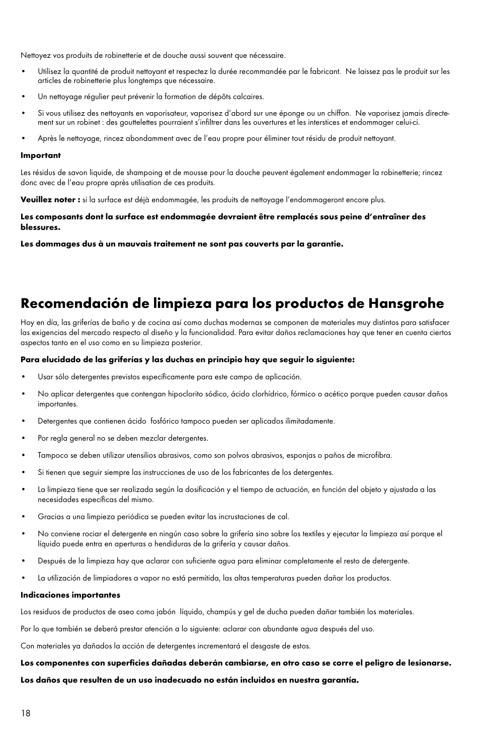 Factory Direct Hardware Hansgrohe 31063 User Manual | Page 18 / 20