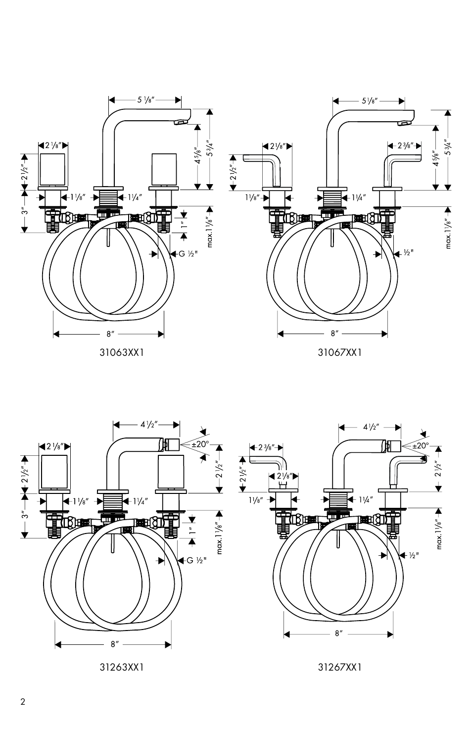 Factory Direct Hardware Hansgrohe 31063 User Manual | Page 2 / 20