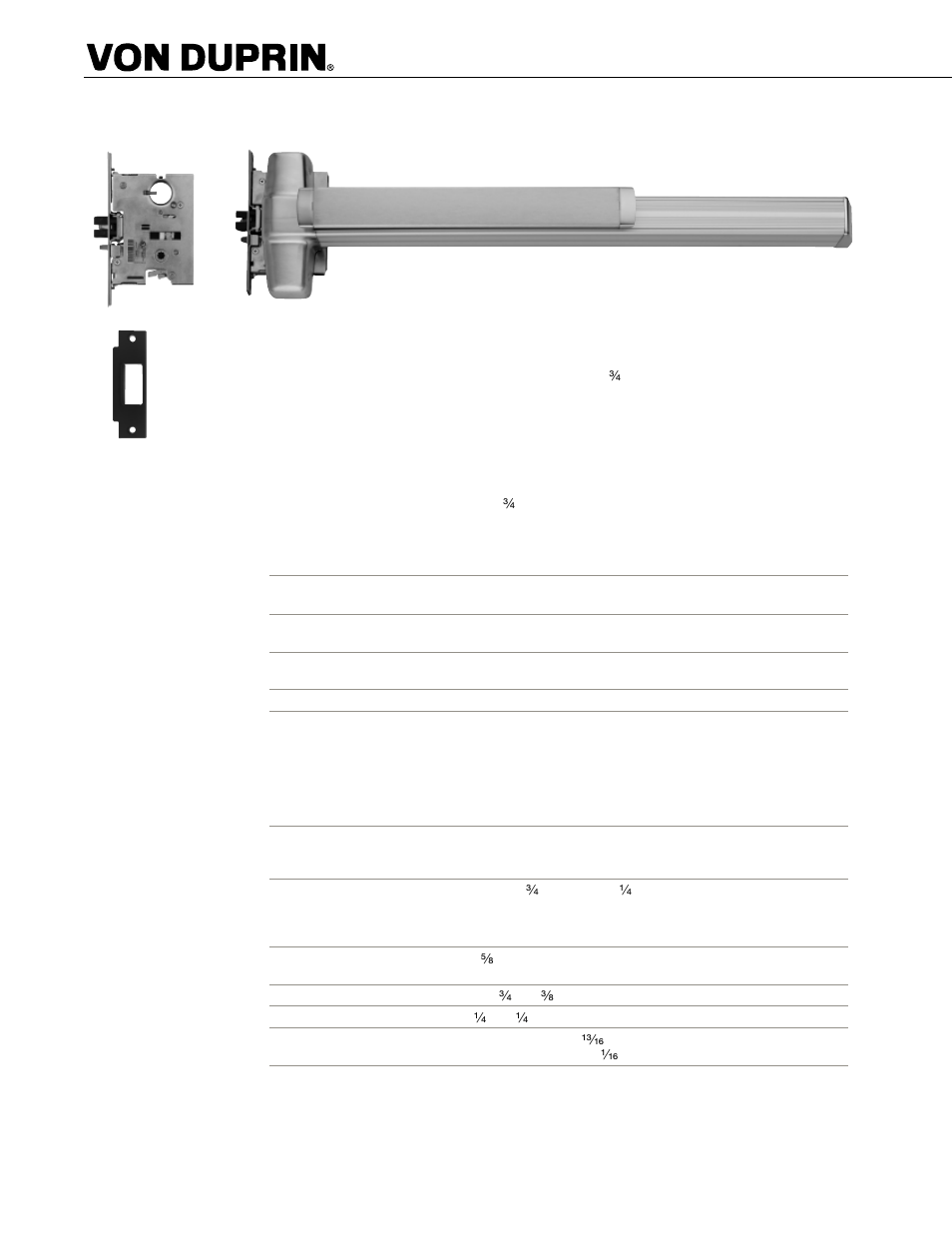 Factory Direct Hardware Von Duprin 9957EO26D3 User Manual | Page 12 / 58