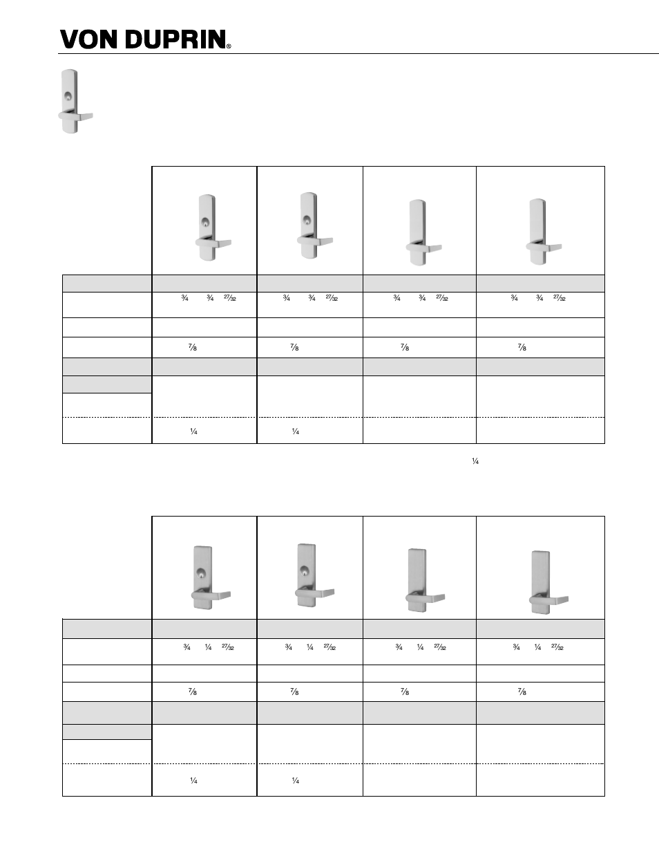 98/99™ optional lever trim, 996l trim | Factory Direct Hardware Von Duprin 9957EO26D3 User Manual | Page 35 / 58