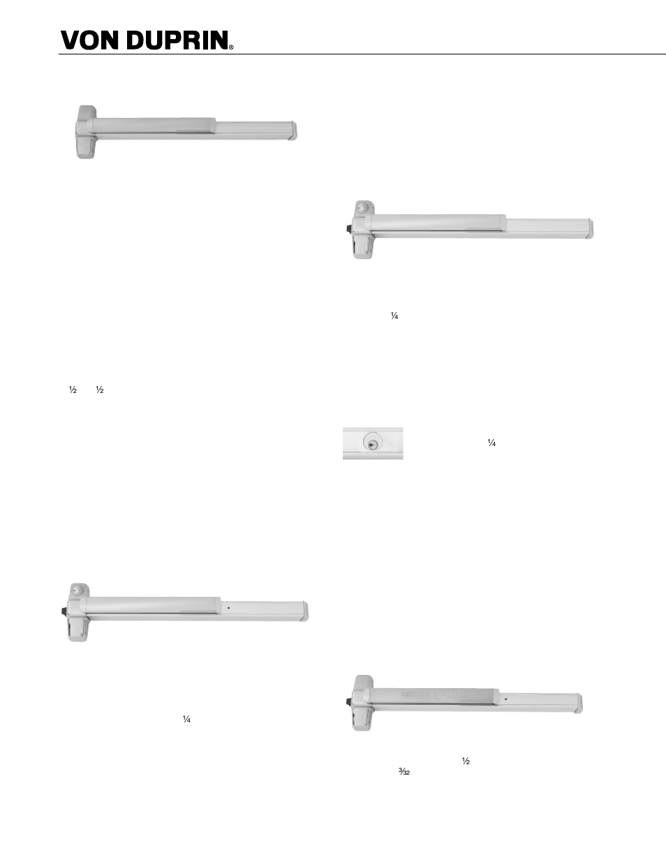 98/99™ options, Pneumatic controlled exit devices–pn, Double cylinder – 2 | Less dogging – ld, Special center case dogging – sd, Cylinder dogging — cd, Cylinder dogging kit — cdk, Hex key dogging kit — hdk, Braille, embossed and knurled touchpads | Factory Direct Hardware Von Duprin 9957EO26D3 User Manual | Page 50 / 58