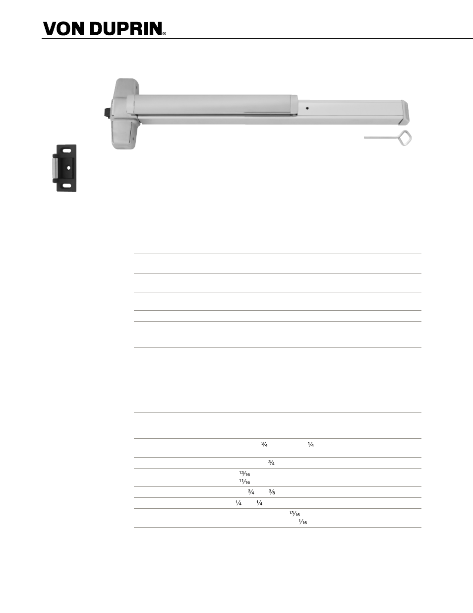 98/99™ rim exit device | Factory Direct Hardware Von Duprin 9957EO26D3 User Manual | Page 6 / 58