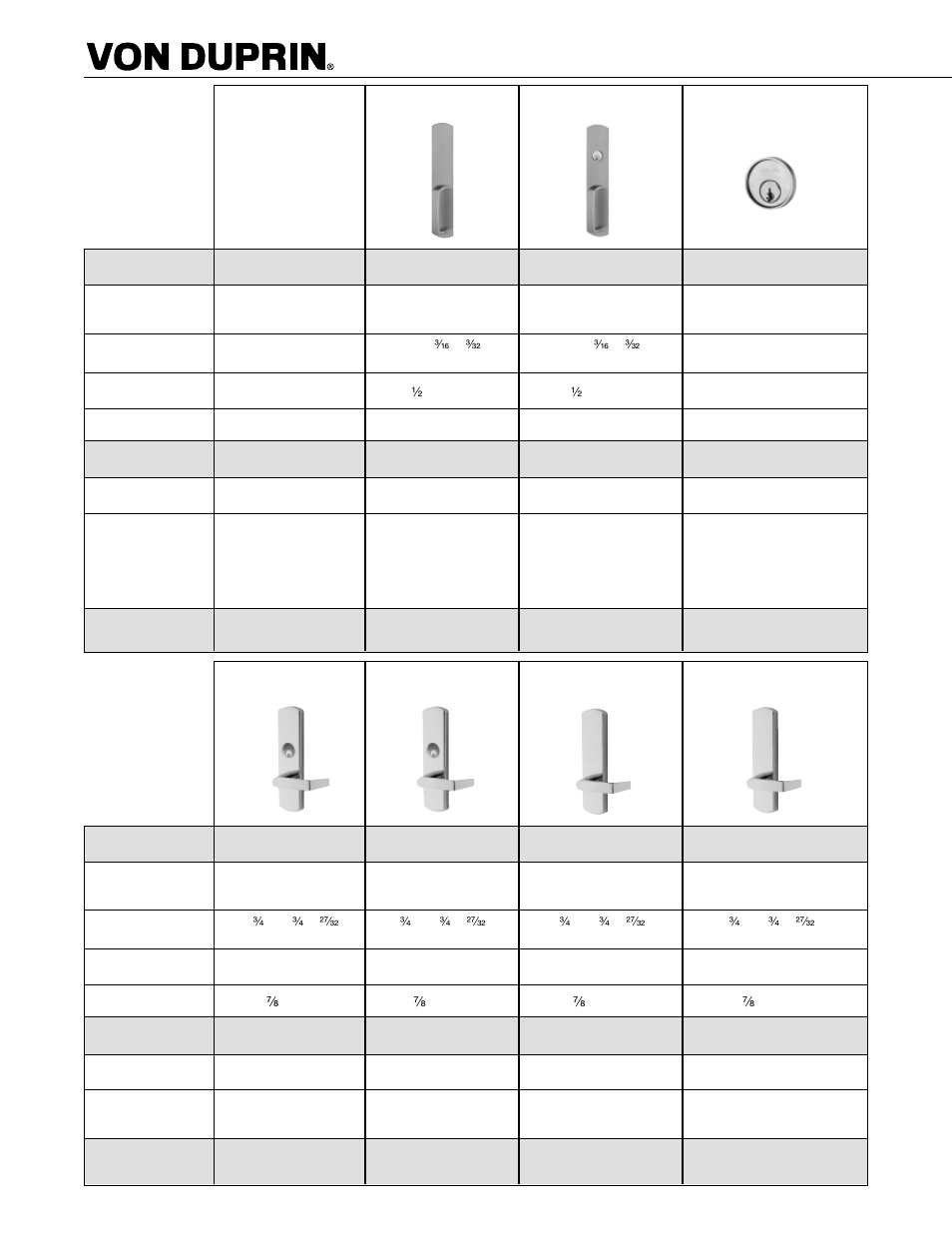 98/99™ rim exit device standard trim | Factory Direct Hardware Von Duprin 9957EO26D3 User Manual | Page 7 / 58
