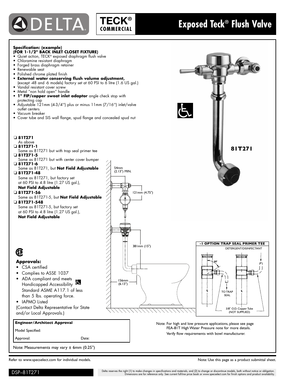 Factory Direct Hardware Delta 81T271 User Manual | 1 page