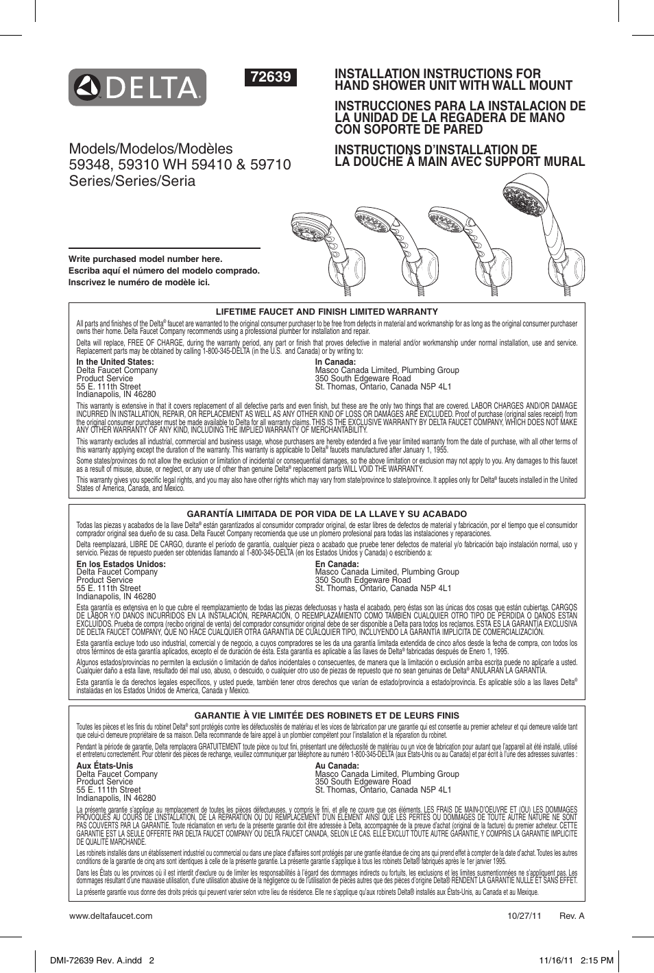 Factory Direct Hardware Delta 59310-20-PK Classic User Manual | 4 pages