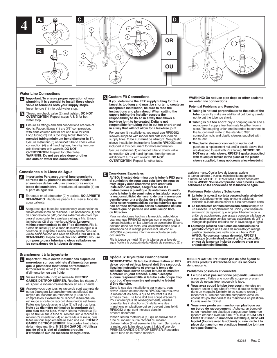 A. d, B. c, Or o ou | Factory Direct Hardware Delta 9192T-DST Addison User Manual | Page 11 / 16