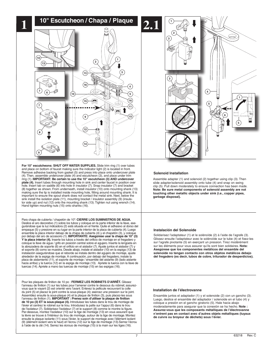 10" escutcheon / chapa / plaque | Factory Direct Hardware Delta 9192T-DST Addison User Manual | Page 7 / 16