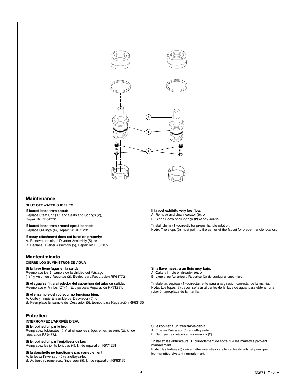 Mantenimiento, Ckpvgpcpeg, Pvtgvkgp | Factory Direct Hardware Delta 21977LF Griffen User Manual | Page 4 / 6