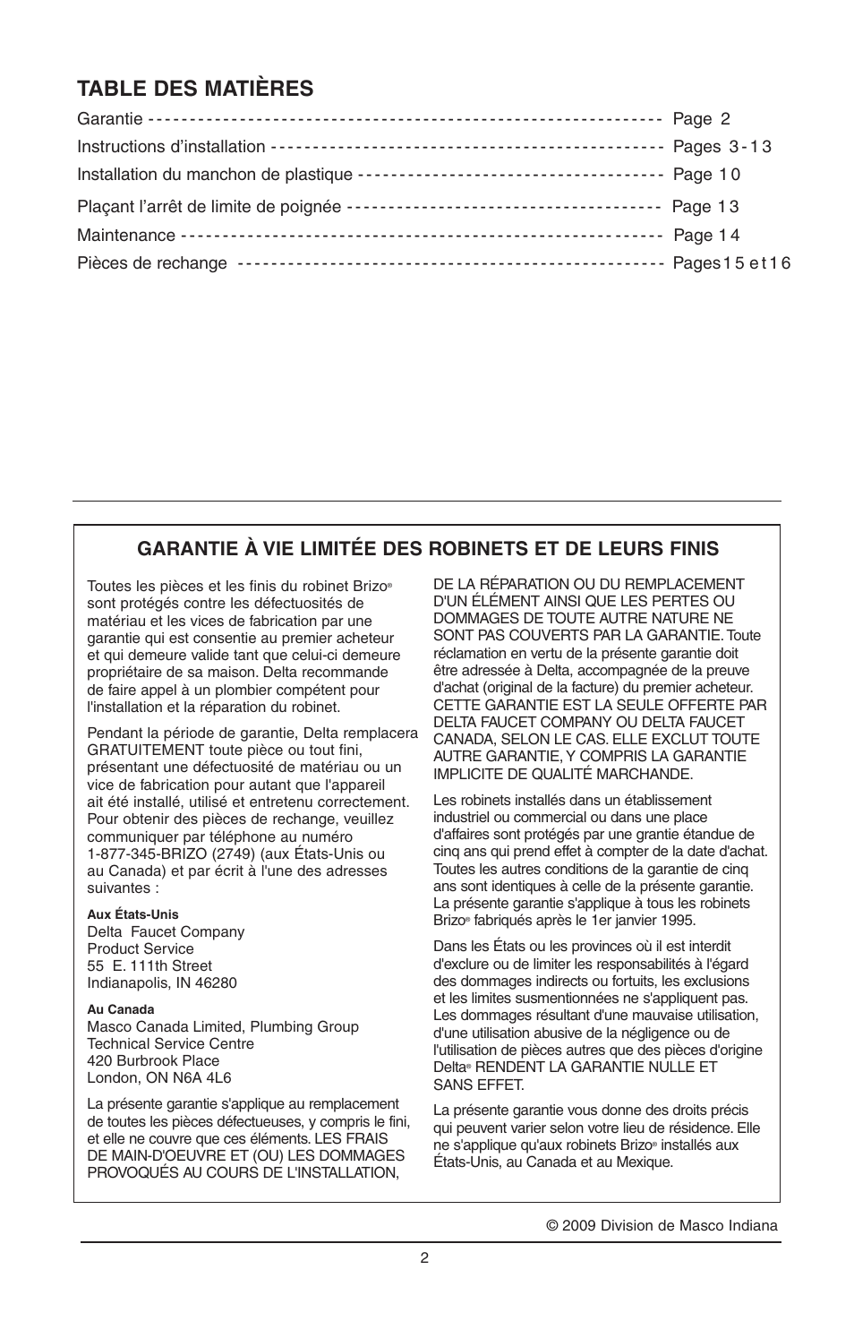Factory Direct Hardware Brizo 63052LF Belo User Manual | Page 30 / 44