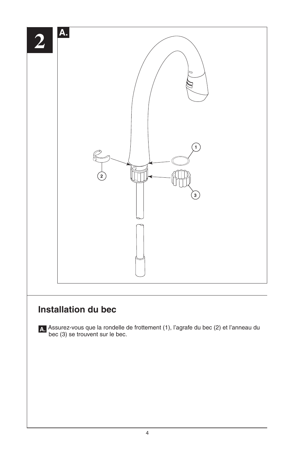 Installation du bec a | Factory Direct Hardware Brizo 63052LF Belo User Manual | Page 32 / 44