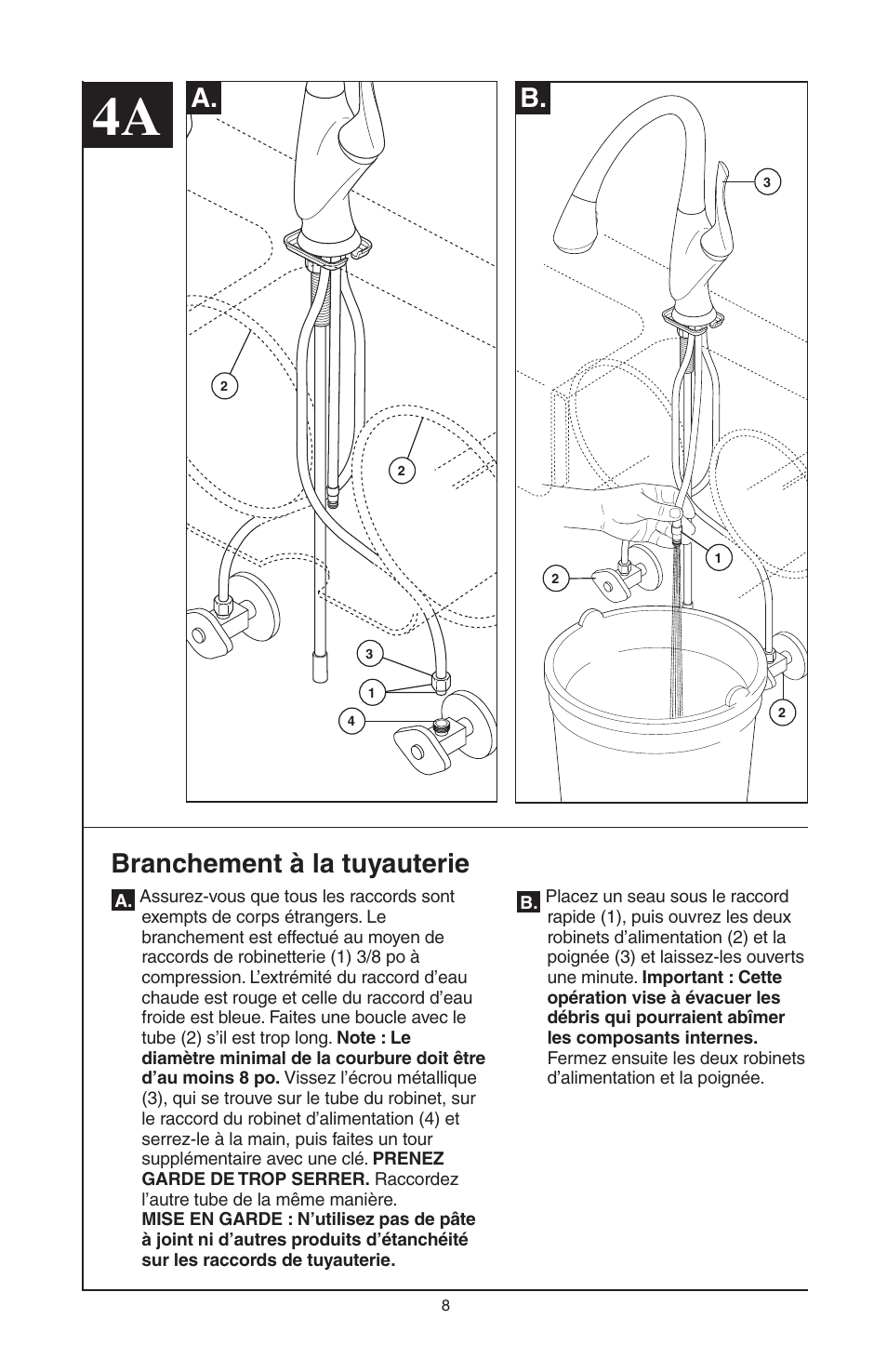 Branchement à la tuyauterie | Factory Direct Hardware Brizo 63052LF Belo User Manual | Page 36 / 44