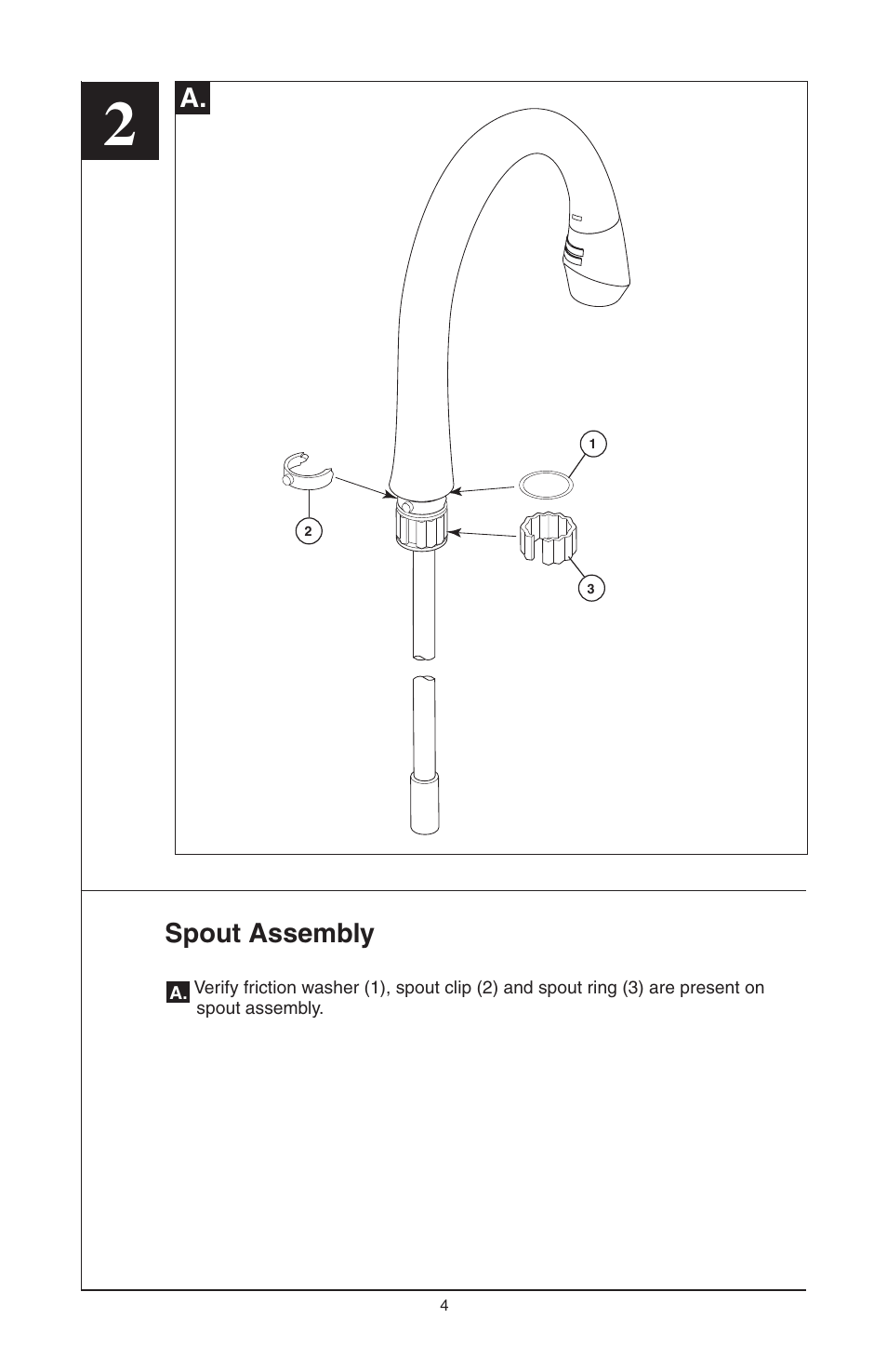 Spout assembly | Factory Direct Hardware Brizo 63052LF Belo User Manual | Page 4 / 44