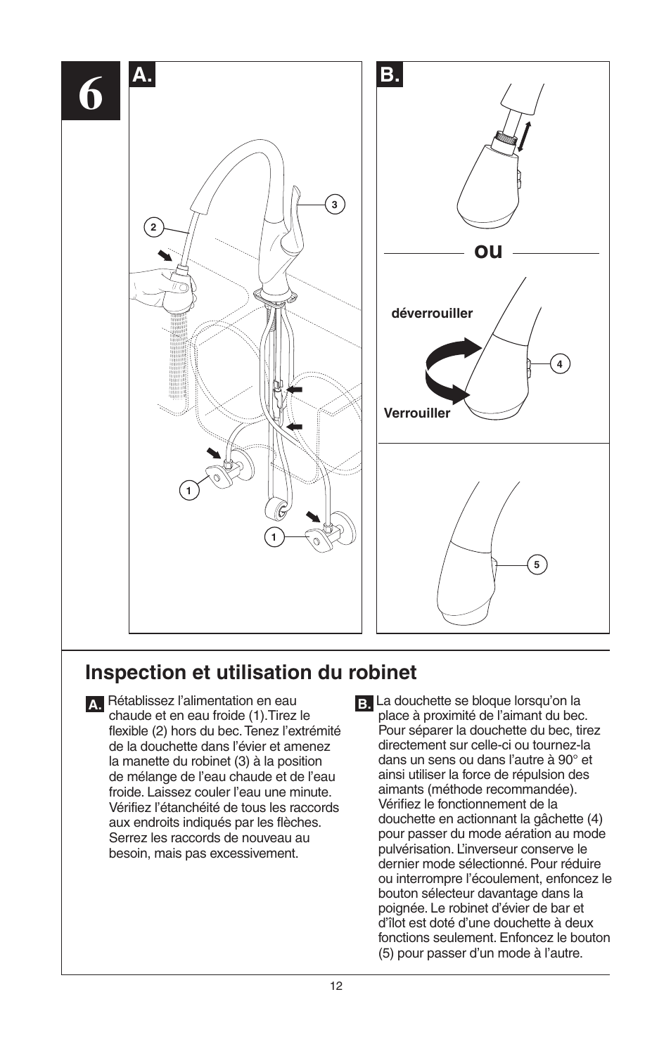 Inspection et utilisation du robinet | Factory Direct Hardware Brizo 63052LF Belo User Manual | Page 40 / 44