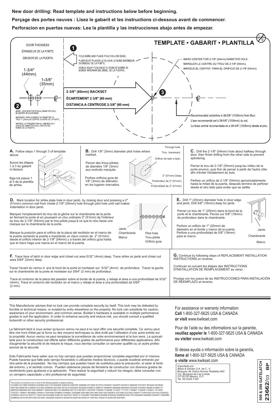 Kwikset 599 SMT User Manual | Page 2 / 2