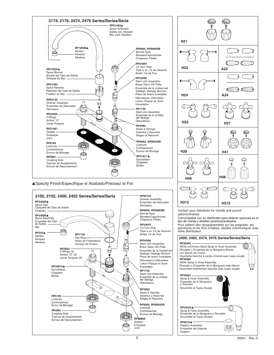 Rp6015 spray support | Factory Direct Hardware Delta 2402LF Classic User Manual | Page 5 / 6