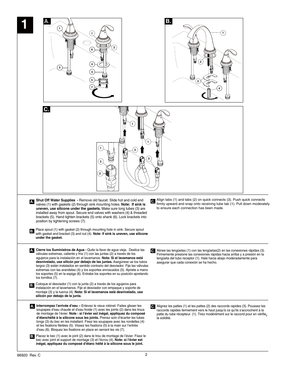 B. c. a | Factory Direct Hardware Delta 35706LF User Manual | Page 2 / 6