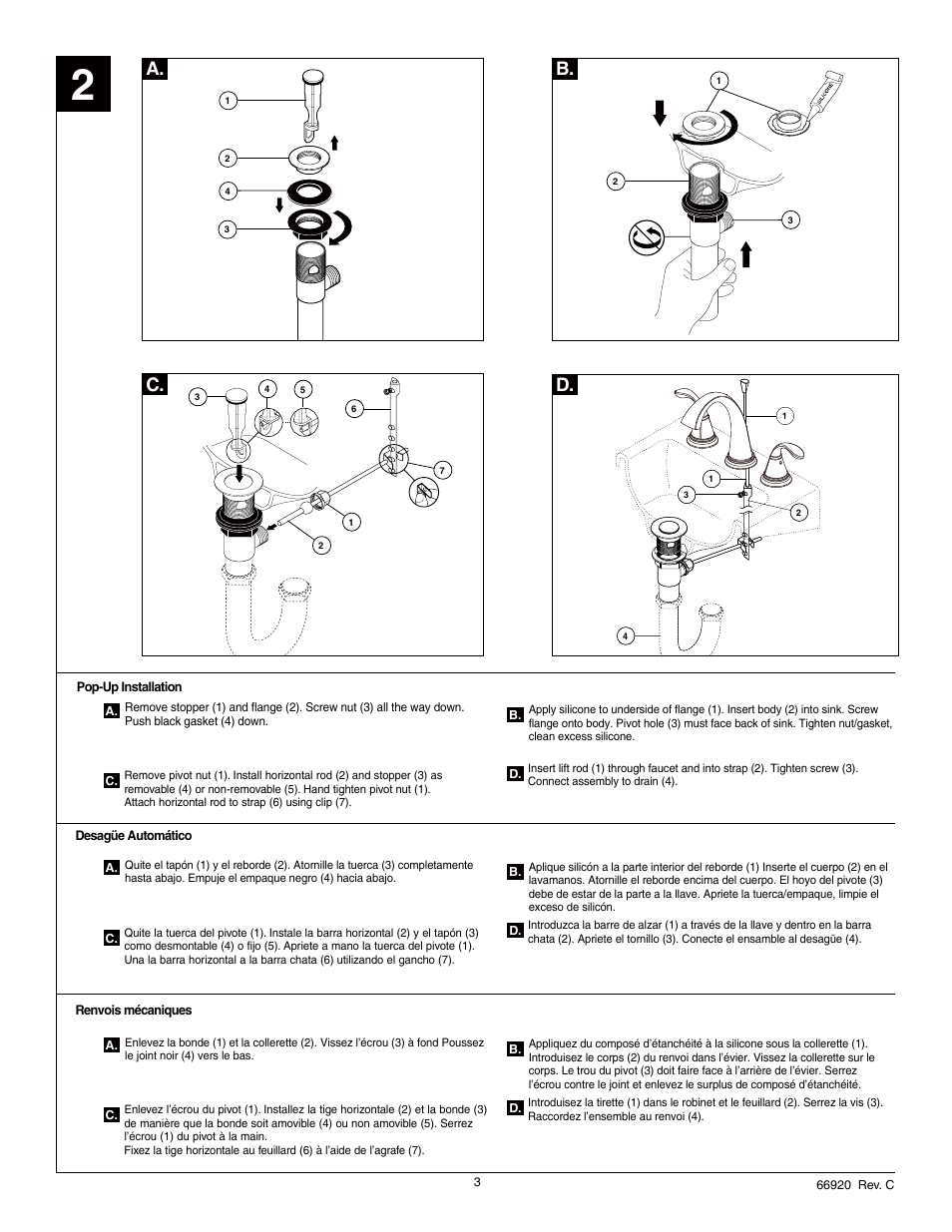 B. c. d | Factory Direct Hardware Delta 35706LF User Manual | Page 3 / 6