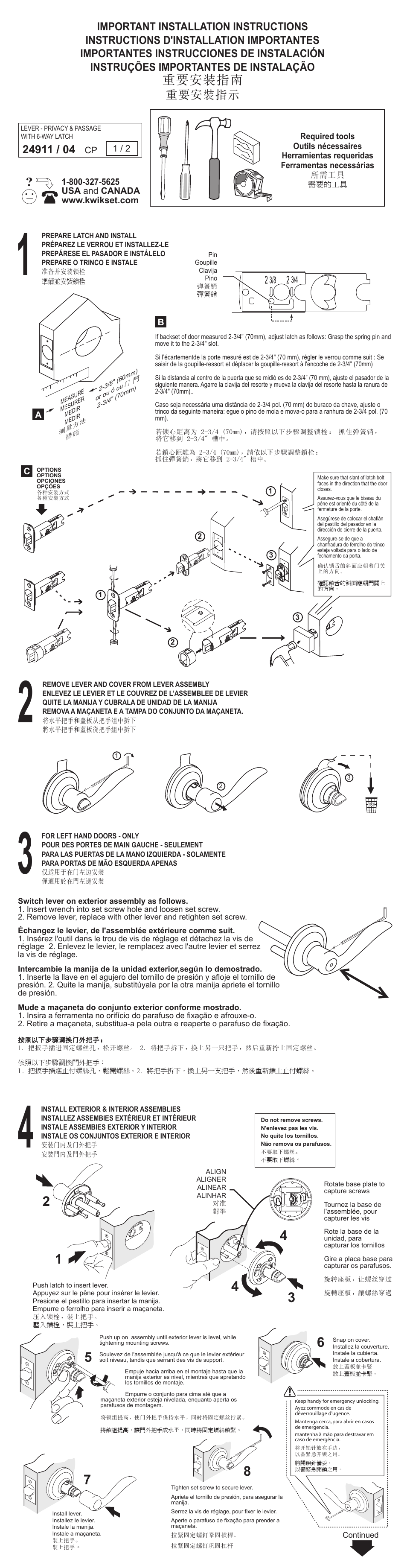 Kwikset 730VDL User Manual | 2 pages