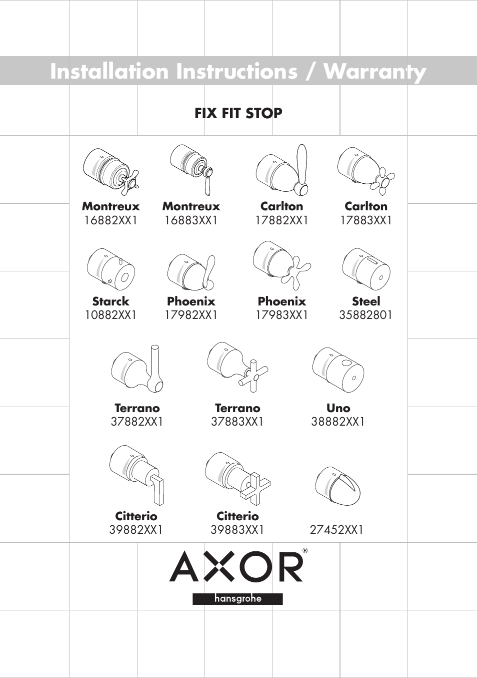 Factory Direct Hardware Hansgrohe 39882 Axor Citterio User Manual | 8 pages