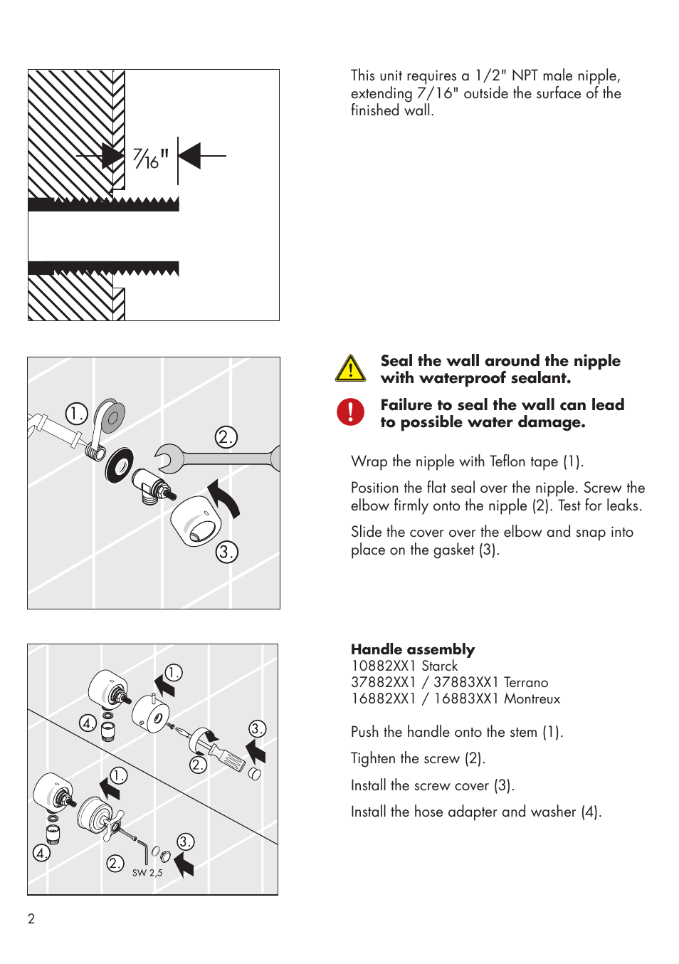 Factory Direct Hardware Hansgrohe 39882 Axor Citterio User Manual | Page 2 / 8
