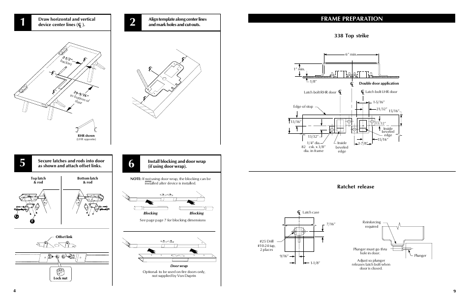 Frame preparation | Factory Direct Hardware Von Duprin 9947WDCEOF User Manual | Page 4 / 6