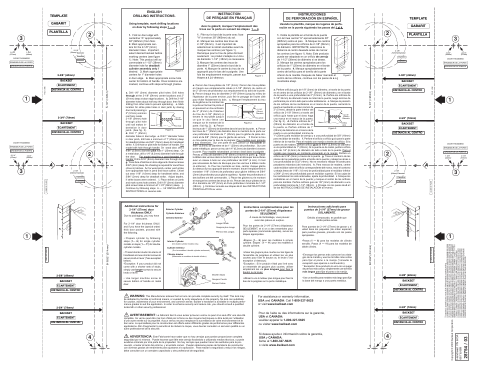 28754-03 sh2 | Kwikset 687DA LIP User Manual | Page 2 / 2