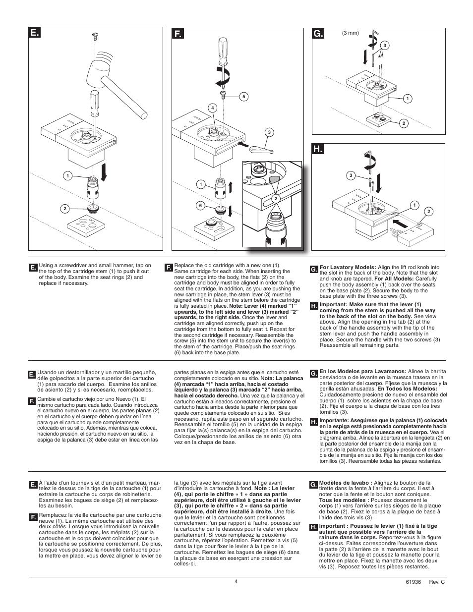 E. f. g | Factory Direct Hardware Brizo 62972LF Loki User Manual | Page 4 / 8