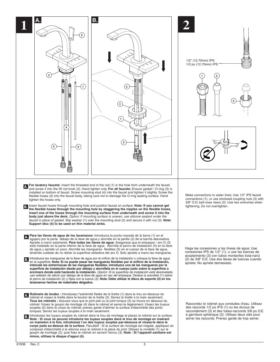 A. b | Factory Direct Hardware Brizo 62972LF Loki User Manual | Page 5 / 8