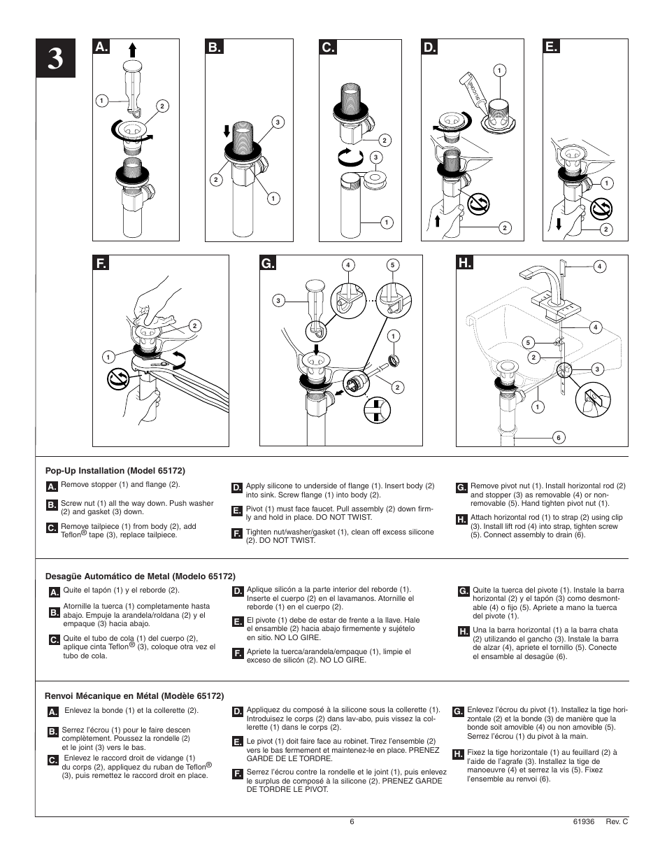 A. b | Factory Direct Hardware Brizo 62972LF Loki User Manual | Page 6 / 8