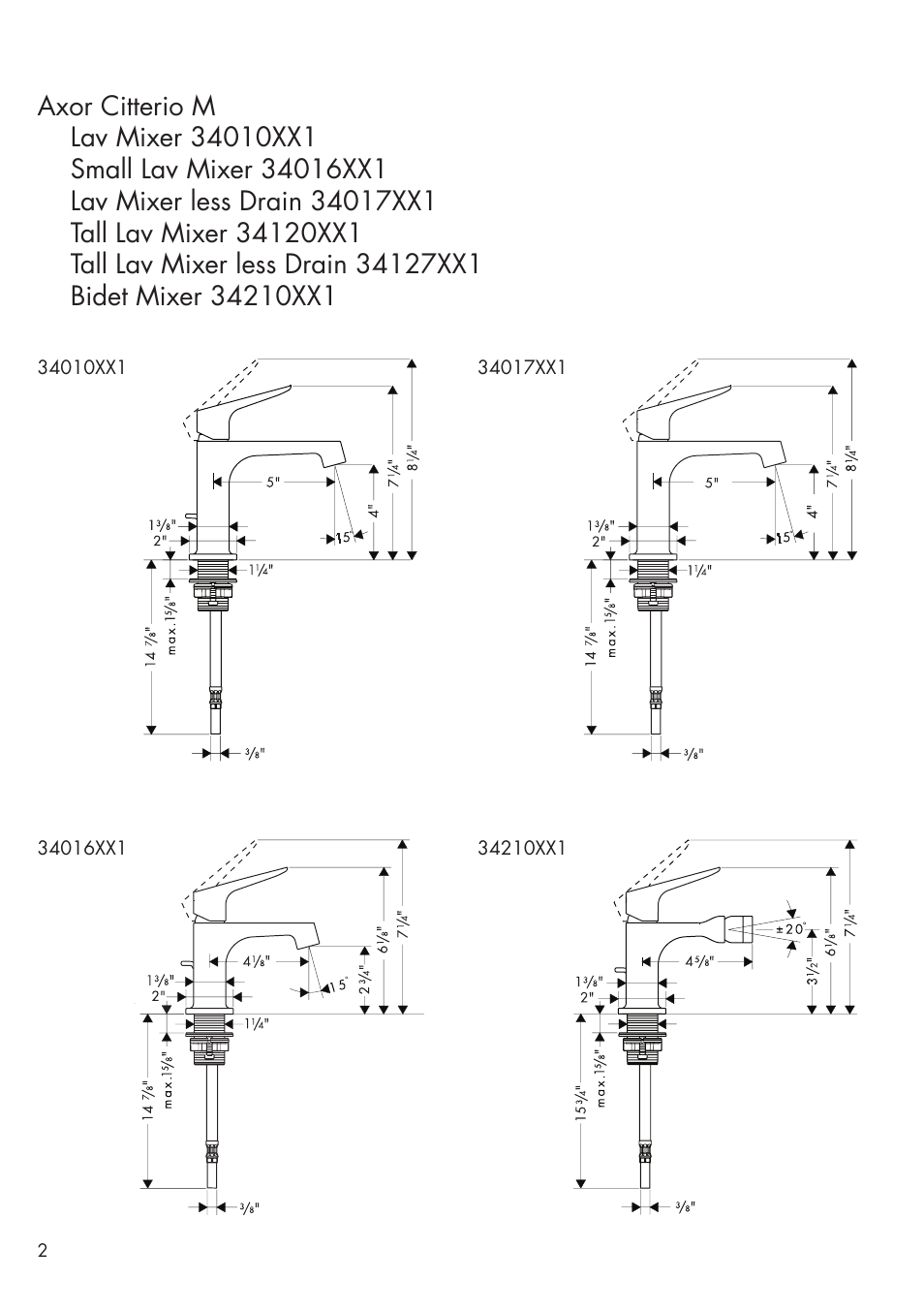 Factory Direct Hardware Hansgrohe 34010 User Manual | Page 2 / 12