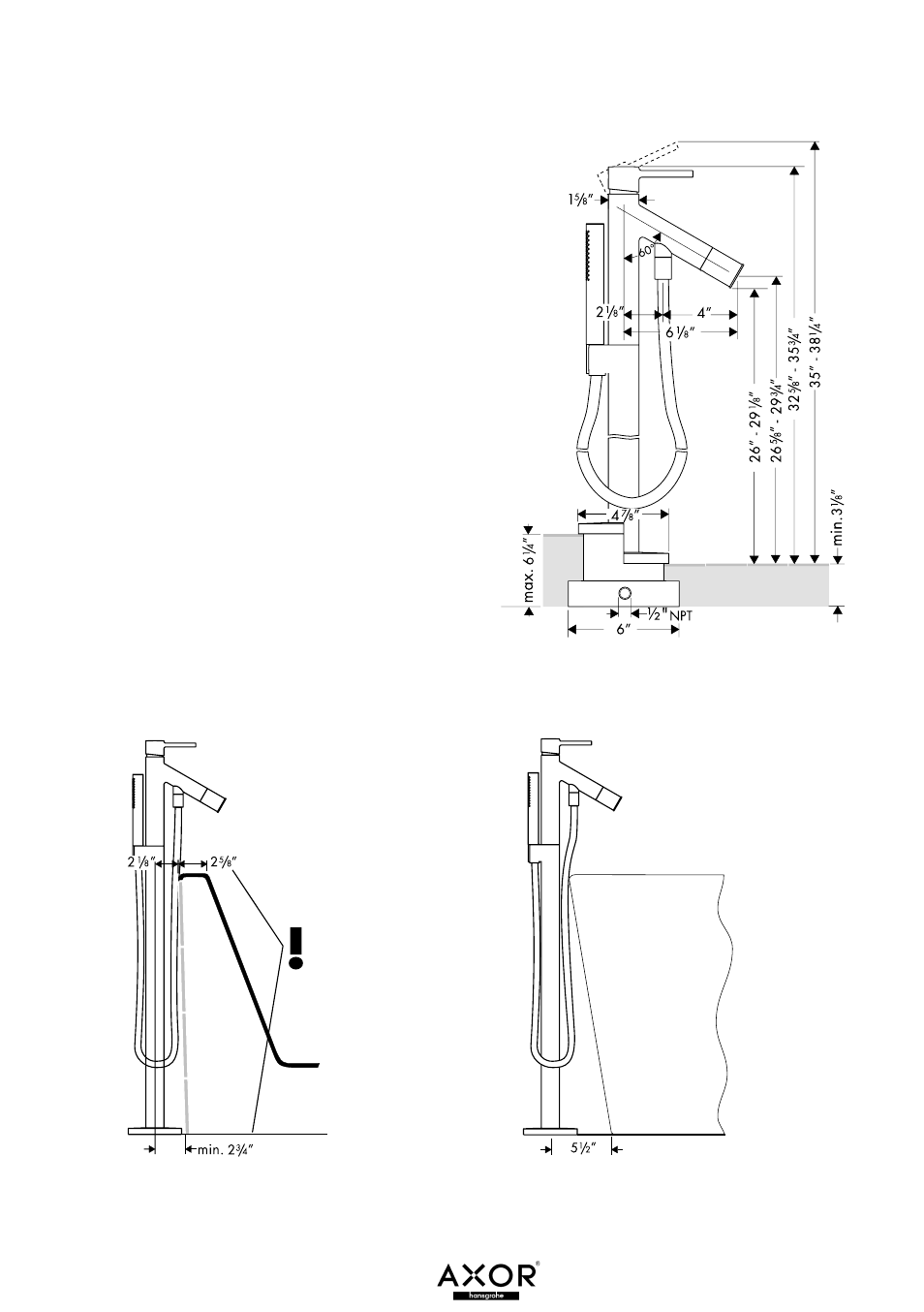 Technical specification, Installation considerations | Factory Direct Hardware Hansgrohe 10456 Axor Starck User Manual | Page 2 / 8