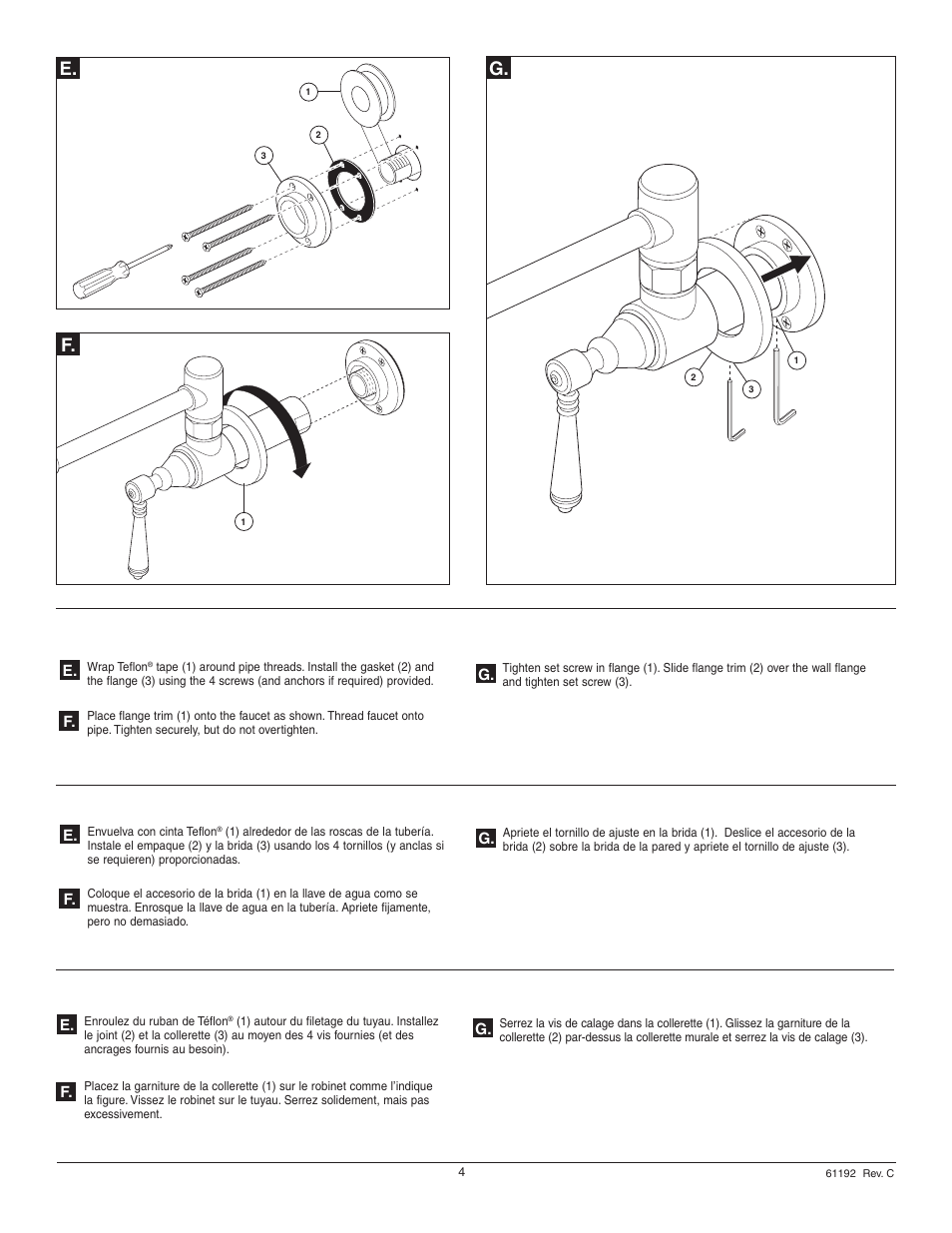 E. f. g | Factory Direct Hardware Brizo 62710LF Pot User Manual | Page 4 / 8