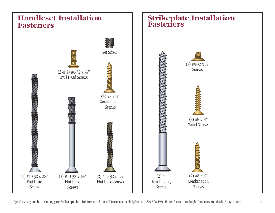 Baldwin Stonegate Handleset User Manual | Page 4 / 13