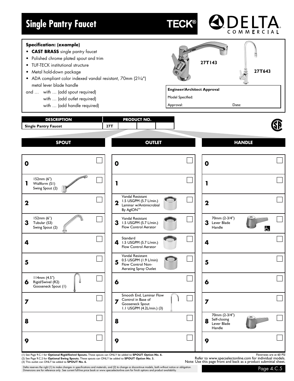 Factory Direct Hardware Delta 27T643 User Manual | 2 pages