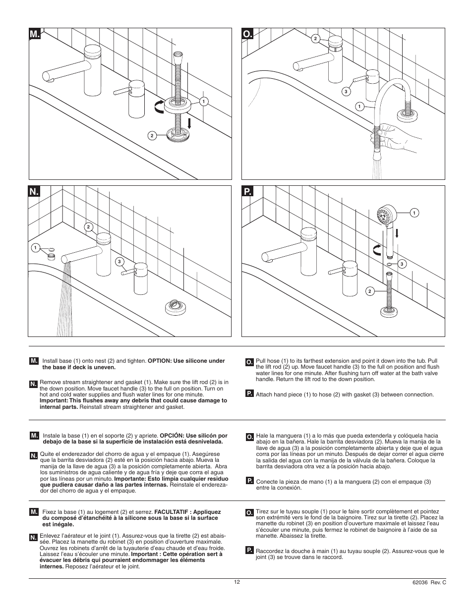 M. n. o. p | Factory Direct Hardware Brizo 67214 Quiessence User Manual | Page 12 / 16