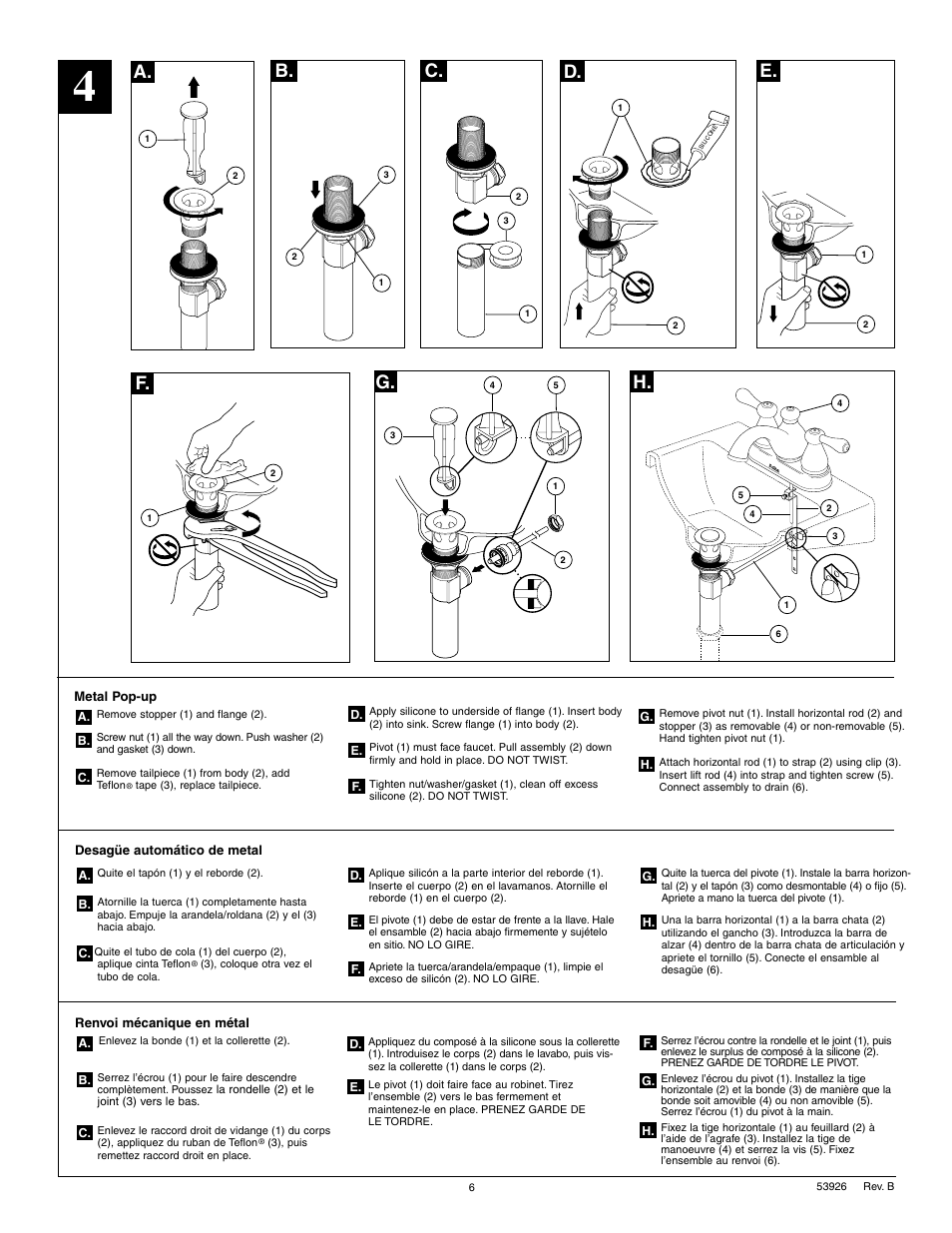 A. b. c. d. e. f. g. h | Factory Direct Hardware Delta 2578LF-278 User Manual | Page 6 / 8