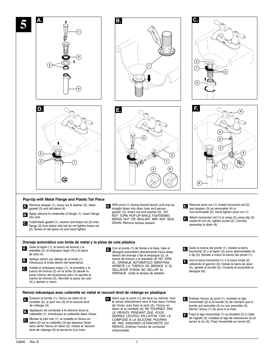 A. b. d. e, C. f | Factory Direct Hardware Delta 2578LF-278 User Manual | Page 7 / 8