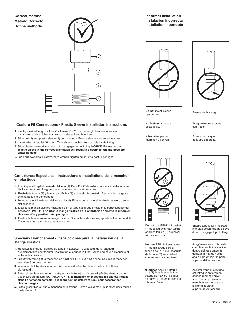 Correct method método correcto bonne méthode | Factory Direct Hardware Delta 467-DST Palo User Manual | Page 6 / 12