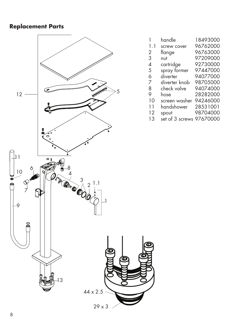 Factory Direct Hardware Hansgrohe 18450001 Axor Massaud User Manual | Page 8 / 12