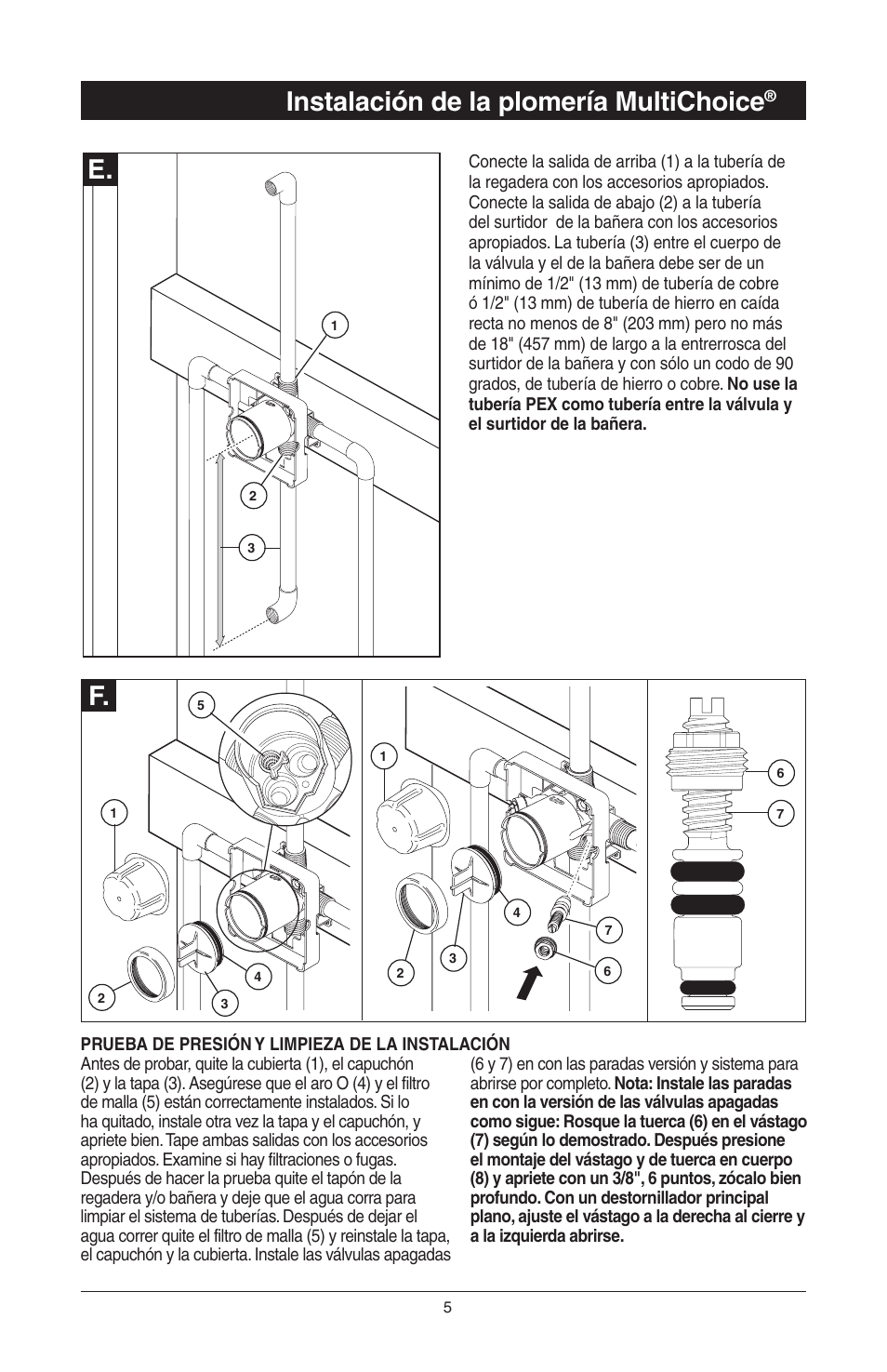 E. f. instalación de la plomería multichoice | Factory Direct Hardware Delta T14278-H2OLHP User Manual | Page 17 / 34