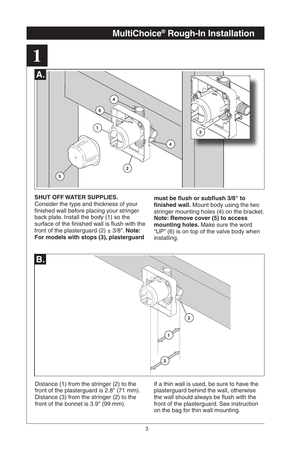 Multichoice, Rough-in installation, A. b | Factory Direct Hardware Delta T14278-H2OLHP User Manual | Page 5 / 34