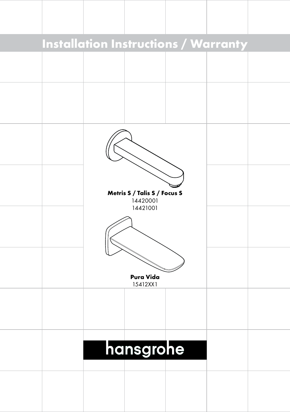 Factory Direct Hardware Hansgrohe 14421 Metris S User Manual | 12 pages