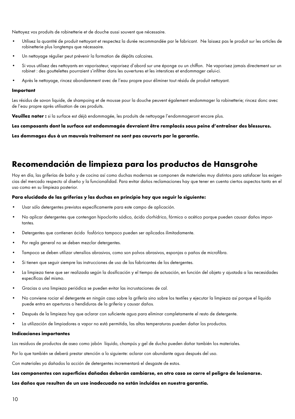 Factory Direct Hardware Hansgrohe 14421 Metris S User Manual | Page 10 / 12
