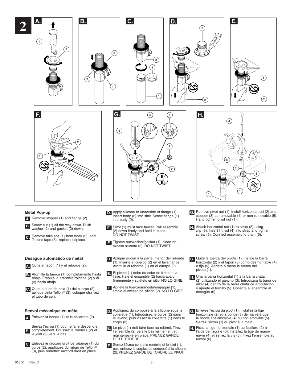 A. b. c. d. e. f | Factory Direct Hardware Delta 3592LF User Manual | Page 3 / 6